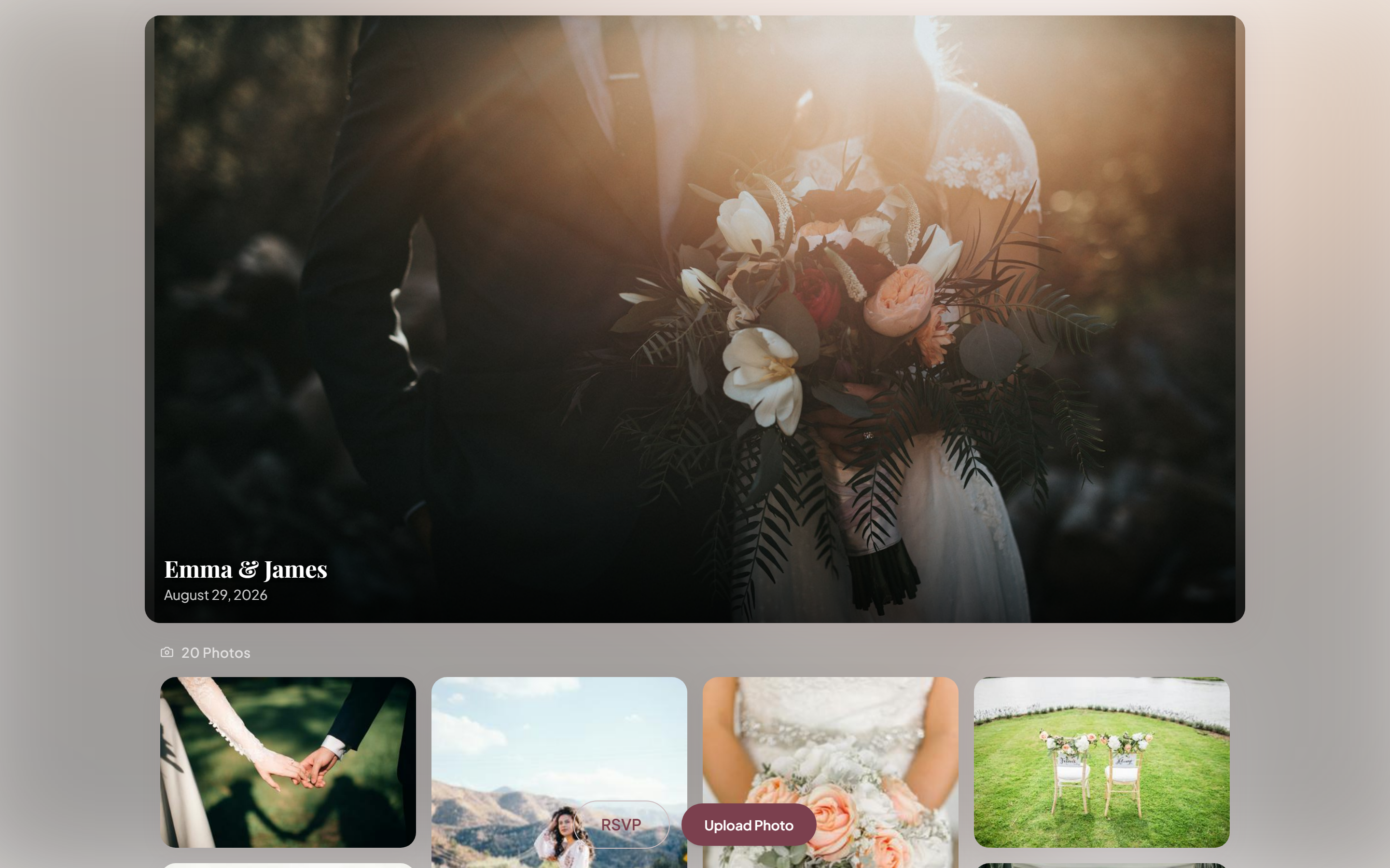 Live gallery showing guest photo contributions